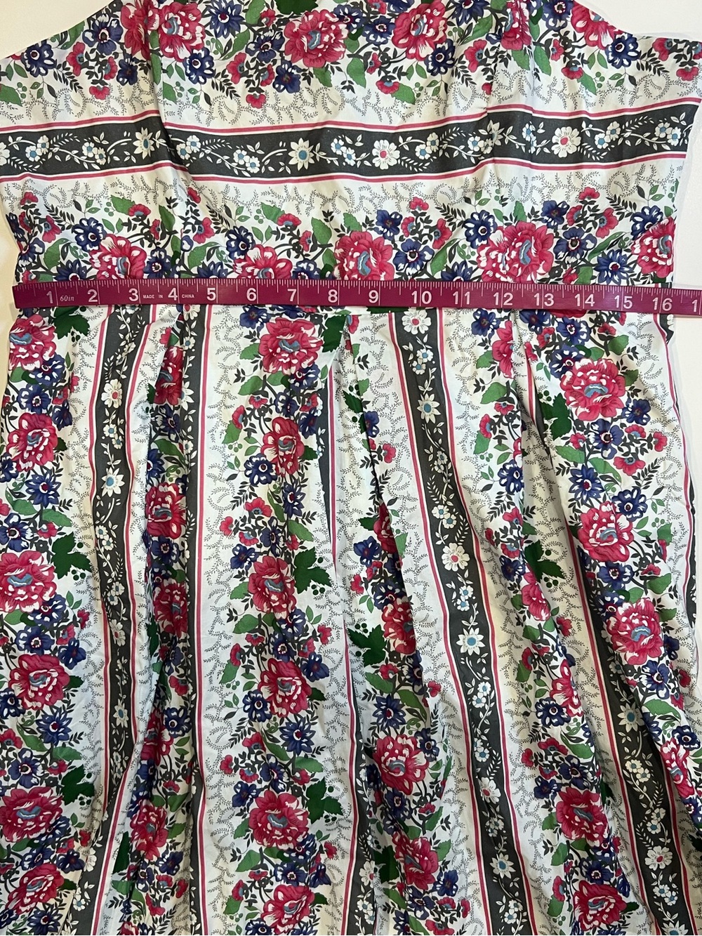 Modcloth White Maxi Dress with Pink & Green Floral Stripes - Picture 15 of 16